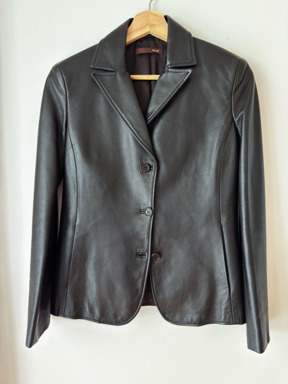 Bally brown Leather Women's Blazer Jacket IT 42